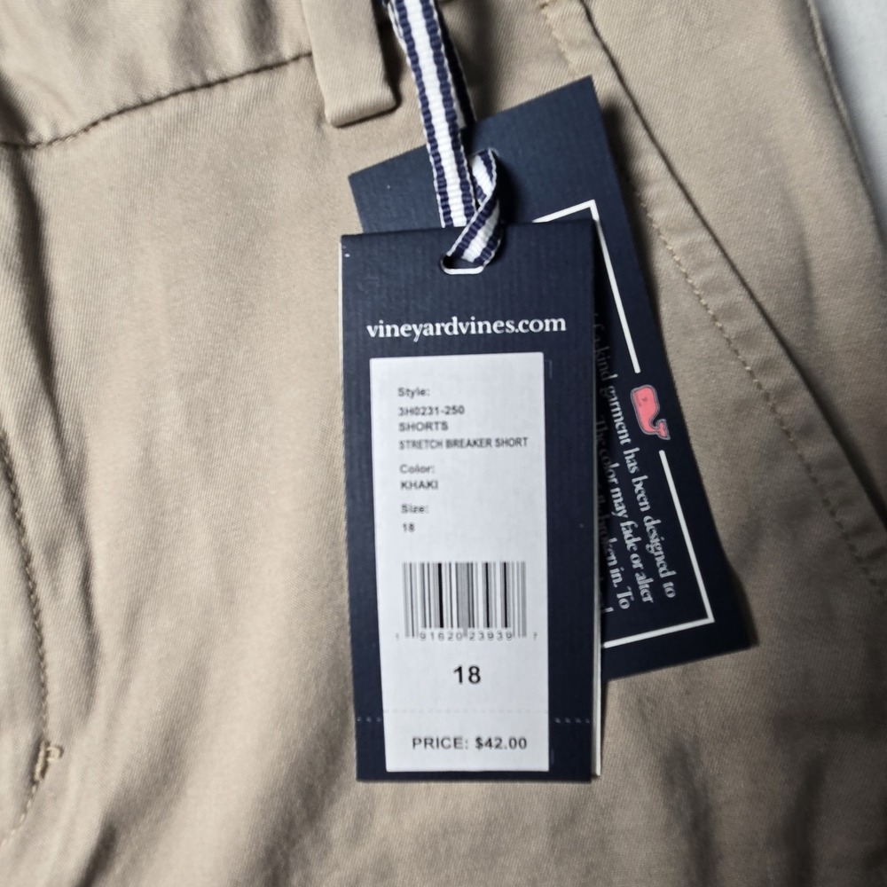 NWT Vineyard Vines Breaker Shorts Boys Size 18 Khaki - Picture 5 of 9